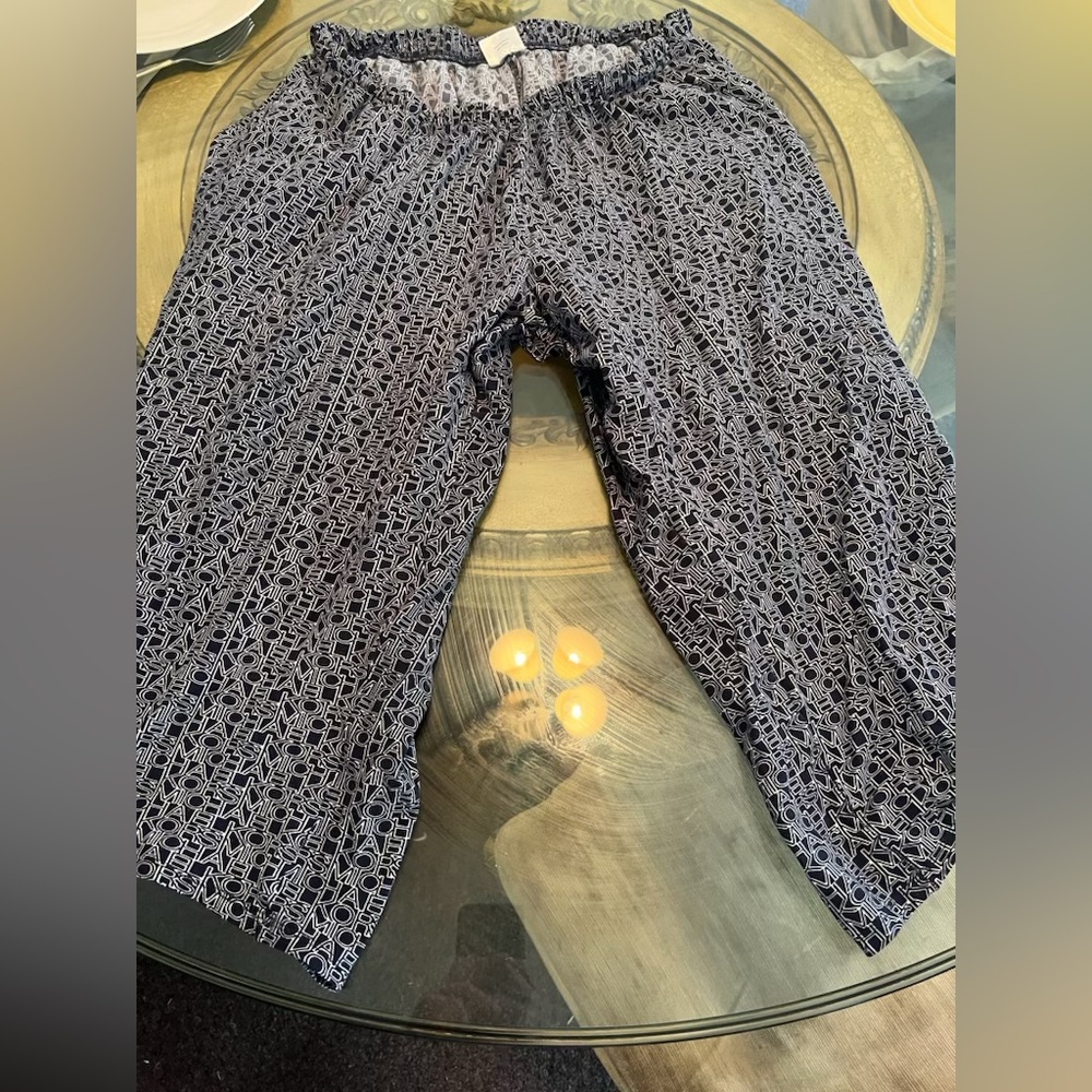 Black and White Geometric Print Pajama Pants Capree MK